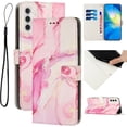 thumbnail image 1 of Compatible for Galaxy A16 5G Wallet Case, Samsung A16 5G Wallet Case[Stand Feature] [Wrist Strap] [Credit Cards Holder] New Marble Pattern Premium PU Leather Flip Protective Cover, Rosegold, 1 of 8