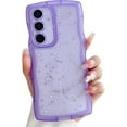 thumbnail image 1 of Compatible with Galaxy A54 5G Case for Women Girls Glitter Bling Camera Lens Protector Cute Curly Wave Frame Silicone Shockproof Protective Cover Phone Case for Samsung Galaxy A54 5G(PURPLE), 1 of 9