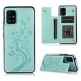 thumbnail image 1 of Compatible with Galaxy A71 5G Case Wallet with Card Holder,Embossed Butterfly Pattern PU Leather Double Magnetic Buttons Flip Shockproof Protective Cover for Samsung Galaxy A71 5G, Mint Green, 1 of 9