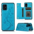 thumbnail image 1 of Compatible with Galaxy A71 5G Case Wallet with Card Holder,Embossed Butterfly Pattern PU Leather Double Magnetic Buttons Flip Shockproof Protective Cover for Samsung Galaxy A71 5G, Blue, 1 of 9