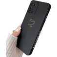 thumbnail image 1 of Compatible with Galaxy Note 20 Case Cute Plated Love Heart Full Camera Lens Protection Shockproof Bumper TPU Silicone Protective Cover Phone Cases for Samsung Galaxy Note 20 5G 6.7"-Black, 1 of 6