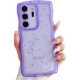 thumbnail image 1 of Compatible with Galaxy Note 20 Ultra Case for Women Girls Glitter Camera Lens Protector Cute Curly Wave Frame Shockproof Protective Cover Phone Case for Samsung Galaxy Note 20 Ultra(PURPLE), 1 of 7