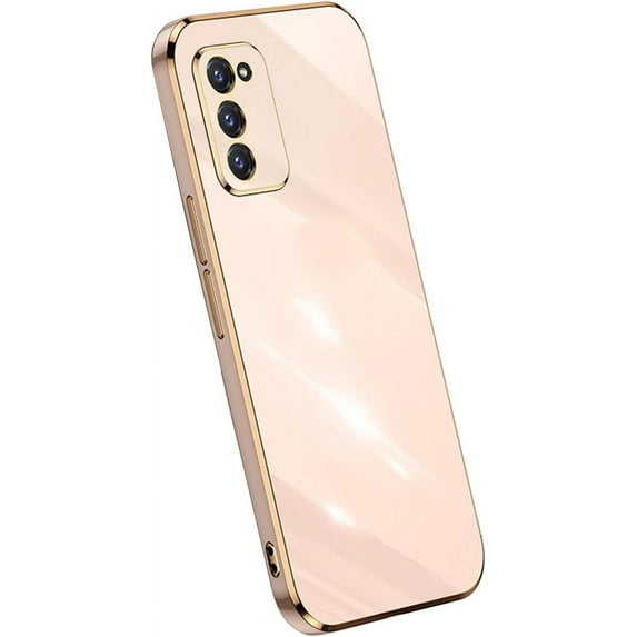 Compatible with Galaxy S20 FE Case Cover Cute Full Camera Lens Protection & Electroplate Shockproof Edge Bumper Soft TPU Protective Phone Cases for Samsung Galaxy S20 FE 5G 6.5" 2021-Pink