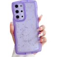thumbnail image 1 of Compatible with Galaxy S20 Plus Case for Women Girls Glitter Camera Lens Protector Cute Curly Wave Frame Shockproof Protective Cover Phone Case for Samsung Galaxy S20 Plus(Purple), 1 of 7