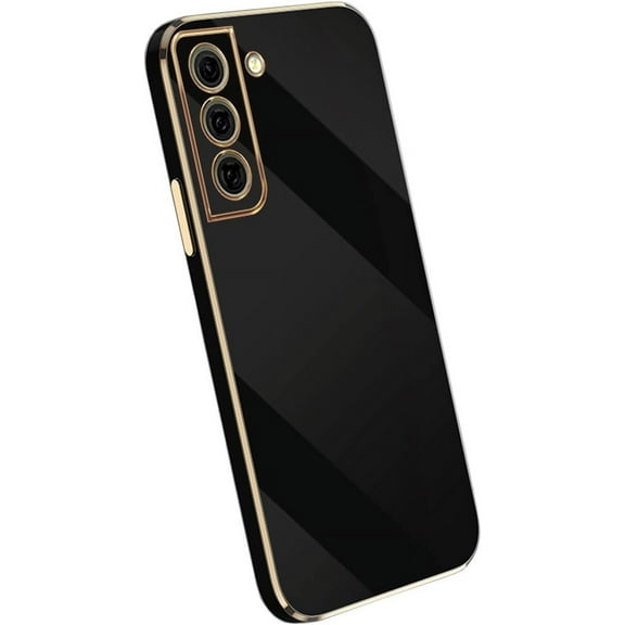 Compatible with Galaxy S21+ Plus Case Cover Cute Full Camera Lens Protection & Electroplate Shockproof Bumper Case Soft TPU Protective Phone Cases for Samsung Galaxy S21 Plus 5G 6.7"-Black