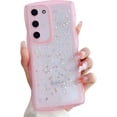 thumbnail image 1 of Compatible with Galaxy S21 Plus Case for Women Girls Glitter Camera Lens Protector Cute Curly Wave Frame Shockproof Protective Cover Phone Case for Samsung Galaxy S21 Plus(PINK), 1 of 10