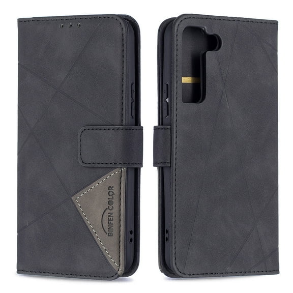 Compatible with Galaxy S22 Case with Card Holder Slots, Allytech PU Leather Scratch Free Flip Kickstand Magnetic Snap Credit Card Slots Wallet Case for Samsung S22 6.1" 5G 2022, Black