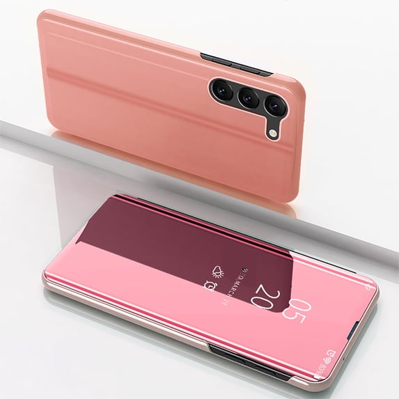 Compatible with Galaxy S22 Plus Case for Women Luxury Clear View Flip Plating Mirror Makeup Glitter Case Shockproof Full 360 Body Protective Case Compatible with Samsung Galaxy S22 Plus,
Rosegold