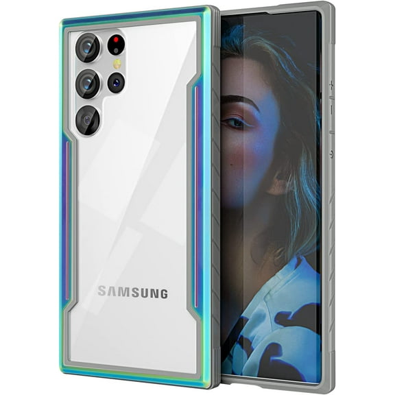 Compatible with Galaxy S22 Ultra Case, 2 in 1 Heavy Duty [Military Grade] Shockproof Drop Protection Case Designed for Samsung Galaxy S22 Ultra 5G Case 6.8 inches (Multicolor)