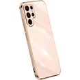 thumbnail image 1 of Compatible with Galaxy S22 Ultra Case Cover Cute Full Camera Lens Protection & Electroplate Shockproof Bumper Case Soft TPU Protective Phone Cases for Samsung Galaxy S22 Ultra 5G 6.8"-Pink, 1 of 5