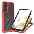 thumbnail image 1 of Compatible with Galaxy S23 Clear Case, Hybrid 3 in 1 Rugged Shockproof Case [Built in Screen Protector] Full Body Protection Hard Shell+Soft TPU Bumper Cover For Samsung Galaxy S23, Red, 1 of 6