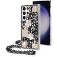 thumbnail image 1 of Compatible with Galaxy S23 Plus Bling Case Luxury 3D Diamond Crystal Rhinestone Shiny Gemstone Perfume Bottle and Flower Phone Case for Women and Girls Glitter Sparkle Chain Lanyard Strap, 1 of 14