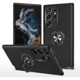 thumbnail image 1 of Compatible with Galaxy S23 Ultra Case with Ring Stand 360° Rotate Magnetic Kickstand Phone Case Fashion Slim Soft TPU Shockproof Bumper Camera Protection Case for Galaxy S23 Ultra, Black, 1 of 14