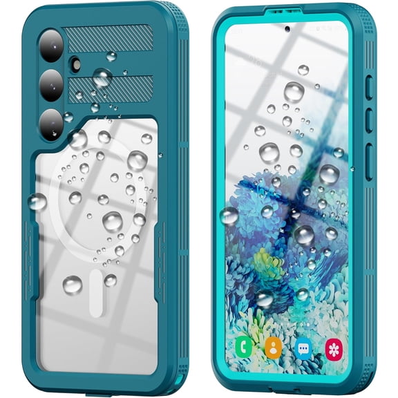 Compatible with Galaxy S24 Plus Case Waterproof Magnetic [Compatible with MagSafe] [Drop Protection] [IP68 Underwater] Full Body Shockproof Protective Phone Case, Teal