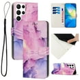 thumbnail image 1 of Compatible for Galaxy S25 Ultra Wallet Case, Samsung S25 Ultra Wallet Case[Stand Feature] [Wrist Strap] [Credit Cards Holder] New Marble Pattern Premium PU Leather Flip Protective Cover,Purple, 1 of 10