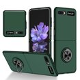 thumbnail image 1 of Compatible with Galaxy Z Flip 2020 Case with Ring Grip Anti-Drop,Allytech Ultra Slim Matte PC Shockproof Finger Ring Holder Car Mount Supported Stand Case for Samsung Z Flip/Z Flip 5G 2020,Darkgreen, 1 of 8