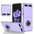 thumbnail image 1 of Compatible with Galaxy Z Flip 2020 Case with Ring Grip Anti-Drop, Allytech Ultra Slim Matte PC Shockproof Finger Ring Holder Car Mount Supported Stand Case for Samsung Z Flip/Z Flip 5G 2020, Purple, 1 of 8