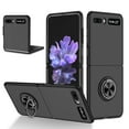 thumbnail image 1 of Compatible with Galaxy Z Flip 2020 Case with Ring Grip Anti-Drop, Allytech Ultra Slim Matte PC Shockproof Finger Ring Holder Car Mount Supported Stand Case for Samsung Z Flip/Z Flip 5G 2020, Black, 1 of 8