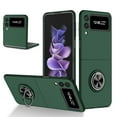 thumbnail image 1 of Compatible with Galaxy Z Flip 3 Case with Ring Grip Anti-Drop,Allytech Ultra Slim Matte PC All-Inclusive Protection Finger Ring Holder Car Mount Supported Stand Case for Samsung Z Flip3 2021,Darkgreen, 1 of 9