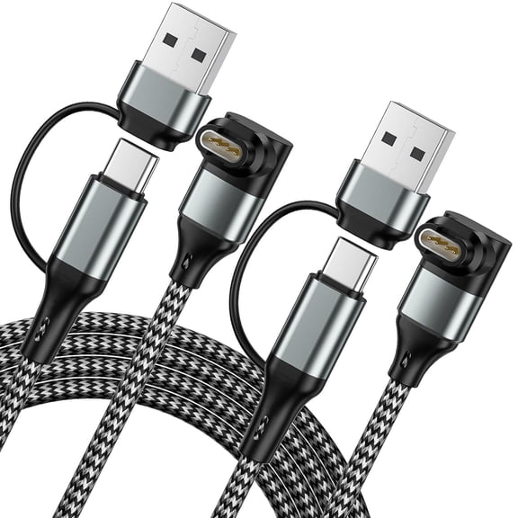 Compatible for Garmin Watch Charger 2 in 1 USB C & USB A Charger Cable for Garmin Watch L-Shape Braided Charging Cable for vivoactive 5 Fenix, Forerunner, Instinct, Venu, Tactix, Approach-2Pack 3.3FT
