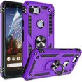 thumbnail image 1 of Compatible for Google Pixel 3A XL Case with HD Screen Protector, Military-Grade Shockproof Protective Phone Case with Magnetic Kickstand Ring for Google Pixel 3A XL Purple, 1 of 8