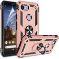 thumbnail image 1 of Compatible for Google Pixel 3A XL Case with HD Screen Protector, Military-Grade Shockproof Protective Phone Case with Magnetic Kickstand Ring for Google Pixel 3A XL Rose Gold, 1 of 15