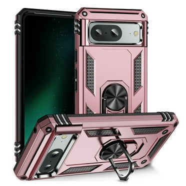 Compatible with Google Pixel 5 Case Built-in 360 Ring Holder Kickstand, Extreme Protection Military Armor Magnetic Car Dual Layer Protective Heavy Duty Phone Cover For Google Pixel 5,Rosegold