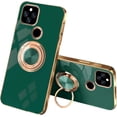 thumbnail image 1 of Compatible with Google Pixel 5A Case Silicone TPU Shockproof Google Pixel 5A Phone Case with Magnetic Ring Kickstand Plating Anti-Scratch Cases (Night Green), 1 of 14