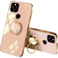 thumbnail image 1 of Compatible with Google Pixel 5A Case Silicone TPU Shockproof Google Pixel 5A Phone Case with Magnetic Ring Kickstand Plating Anti-Scratch Cases (Pink), 1 of 14