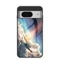 thumbnail image 1 of Compatible with Google Pixel 6 Case,Cute Starry Sky Patterned  Fashionable Tempered Glass Back with Soft Silicone Bumper Lightweight Protective Phone Case,Sparkling, 1 of 12