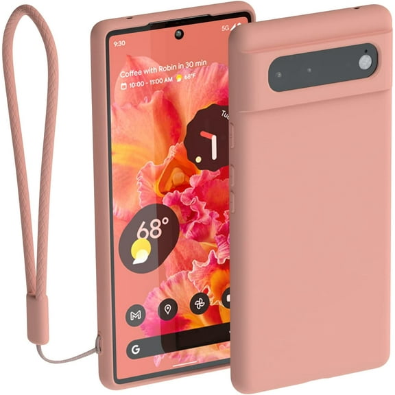 Compatible with Google Pixel 6 Case, Slim Silicone Gel Rubber Case Cover (with Microfiber Lining) Full Body Shockproof Design for Google Pixel 6-6.4 inch 2021 (Pink)