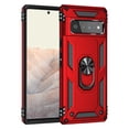 thumbnail image 1 of Compatible with Google Pixel 6 Pro Case Built-in 360 Ring Holder Kickstand, Extreme Protection Military Armor Magnetic Car Dual Layer Protective Heavy Duty Phone Cover For Google Pixel 6 Pro,Red, 1 of 8