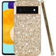 thumbnail image 1 of Compatible with Google Pixel 6 Pro Case Glitter Shockproof, Google Pixel 6 Pro Phone Case Bling Sparkly TPU and PC Silicone Shiny Girl Women Thin Protective Cover (Gold), 1 of 14