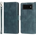 thumbnail image 1 of Compatible with Google Pixel 6 Pro Premium PU Leather Wallet Case with RFID Blocking Card Holder,Kickstand Magnetic Closure Protective,Wrist Strap Wallet Case for Pixel 6 Pro 6.71 Inch (Blue), 1 of 7