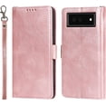 thumbnail image 1 of Compatible with Google Pixel 6 Pro Premium PU Leather Wallet Case with RFID Blocking Card Holder,Kickstand Magnetic Closure Protective,Wrist Strap Wallet Case for Pixel 6 Pro 6.71" (Rosegold), 1 of 14