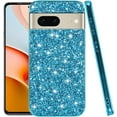 thumbnail image 1 of Compatible with Google Pixel 7 Case Glitter Shockproof,Google Pixel 7 Phone Case Bling Sparkly Soft TPU and PC Silicone Shiny Girl Women Thin Protective Cover (Blue), 1 of 14