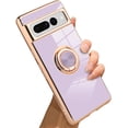 thumbnail image 1 of Compatible with Google Pixel 7 Plus 5G Case Heart Plating Kickstand Mental Ring Luxury Elegant Case Camera Protector TPU Shockproof Back Cover Designed for Google 7 Plus 5G Case -Purple, 1 of 10