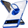 thumbnail image 1 of Compatible with Google Pixel 7 Pro Case 6.0" Clear Cover with Ring Holder Kickstand Electroplate TPU Liquid Silicon Transparent Non-Yellowing Cell Phone Case Shockproof Bumper for Pixel7pro - Blue, 1 of 14
