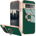thumbnail image 1 of Compatible with Google Pixel 7 Pro Case Ring Holder Magnet Green, Google Pixel 7 Pro Phone Case Silicone Shockproof Plate Luxury Slim Cover (Dark Green), 1 of 7