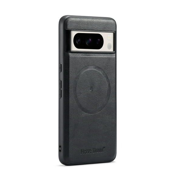 Compatible with Google Pixel 7 Pro Magnetic Case, Classic Premium PU Leather TPU Hybrid MagSafe Ultra Slim Protective Skin Friendly Shockproof Case Cover for Google Pixel 7 Pro, Black