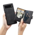 thumbnail image 1 of Compatible for Google Pixel 7 Pro Magsafe 2 in 1 Detachable Wallet Case Card Holder Women Men,Magnetic PU Leather RFID Blocking Flip Kickstand Credit Slots For Google Pixel 7 Pro,Black, 1 of 7