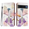 thumbnail image 1 of Compatible for Google Pixel 7 Pro Wallet Case, Painting Pattern Premium PU Leather [Credit Card Holder] [Wrist Strap] Flip Stand Feature Purse Case Full Protective Pattern Cover, Landscaping, 1 of 15