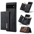 thumbnail image 1 of Compatible with Google Pixel 7 Removable 2 in 1 Wallet Case,Retro Premium PU Leather Cell Phone Back Cover Magnetic Detachable with Trifold Wallet Credit Card Cash Holder Kickstand Case,Black, 1 of 9