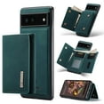 thumbnail image 1 of Compatible with Google Pixel 7 Removable 2 in 1 Wallet Case,Retro Premium PU Leather Cell Phone Back Cover Magnetic Detachable with Trifold Wallet Credit Card Cash Holder Kickstand Case,Green, 1 of 8