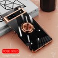 thumbnail image 1 of Compatible with Google Pixel 7A Case Clear Shockproof Silicone Phone Cases with Ring Holder,[Supports Magnetic Car Mount] Magnetic 360 Rotation Kickstand Thin Soft TPU Protective Cover,Rosegold, 1 of 10