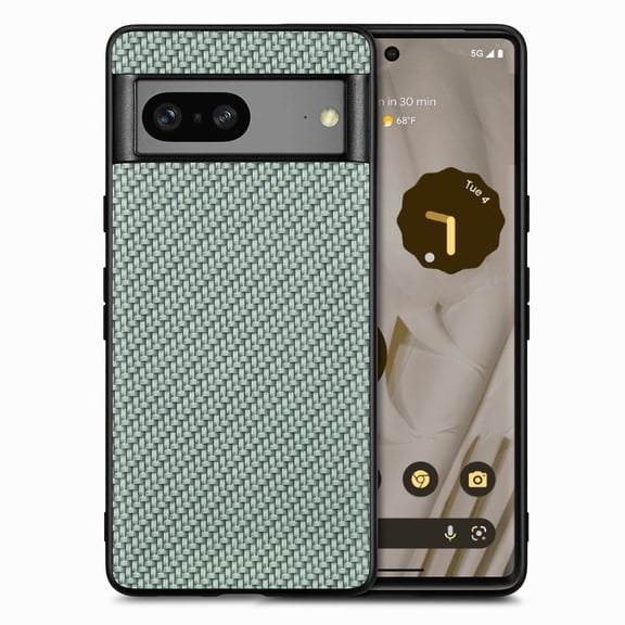 Compatible with Google Pixel 7A Case,Cute Woven Pattern Case for Women Men,Bumper,Soft Shockproof Camera Protection Phone Case TPU Anti-Bump Silicone Wireless Charging Case for Google Pixel 7A,Green