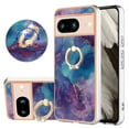 thumbnail image 1 of Compatible with Google Pixel 7A Case, Fantastic Marble Patterned Phone Case Anti-Scratch Slim Hybrid Hard Plastic Bumper+Soft Silicone TPU with Ring Kickstand Bumper Shockproof Cover,Purple, 1 of 10