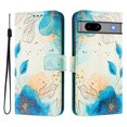 thumbnail image 1 of Compatible for Google Pixel 7A Wallet Case, Painting Pattern Premium PU Leather [Credit Card Holder] [Wrist Strap] Flip Stand Feature Purse Case Full Protective Pattern Cover, Blue Painting, 1 of 15