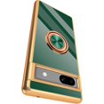 thumbnail image 1 of Compatible for Google Pixel 7a Case with Ring Holder Kickstand [with Magnetic] Soft TPU Shockproof Electroplated Protective Phone Case for Pixel 7a - Green, 1 of 12