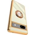 thumbnail image 1 of Compatible for Google Pixel 7a Case with Ring Holder Kickstand [with Magnetic] Soft TPU Shockproof Electroplated Protective Phone Case for Pixel 7a - White, 1 of 12